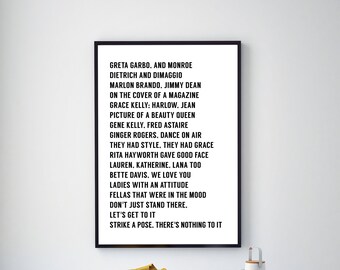 Madonna Lyrics Etsy Madonna Lyrics Etsy