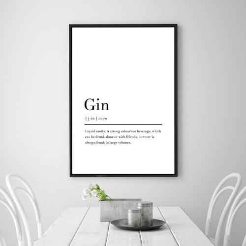 Gin Definition Print Dictionary Print Definition Print Gin Etsy UK