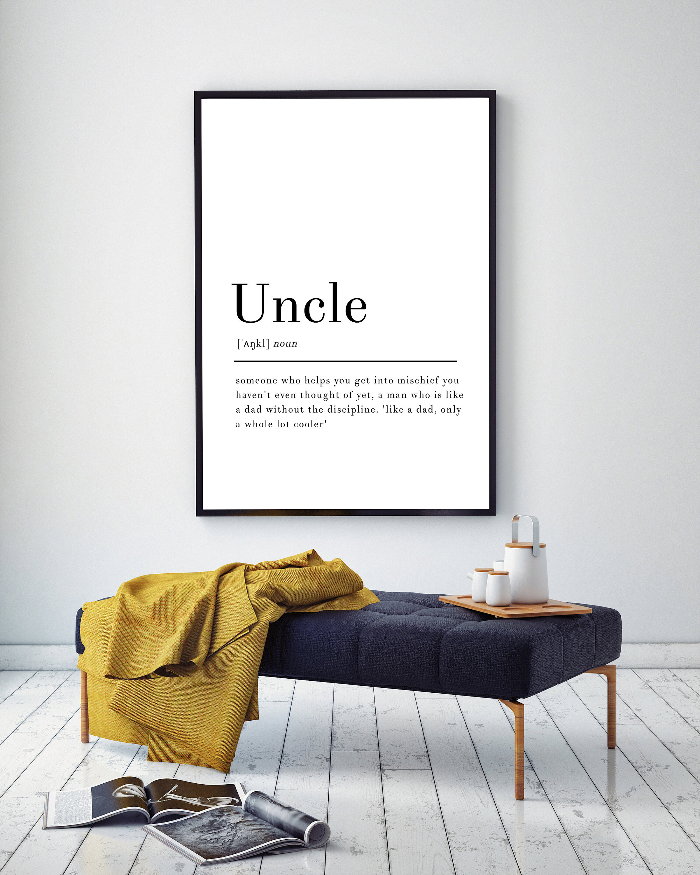 Uncle Definition Typography Art Quote Gift Print Picture Sign Etsy