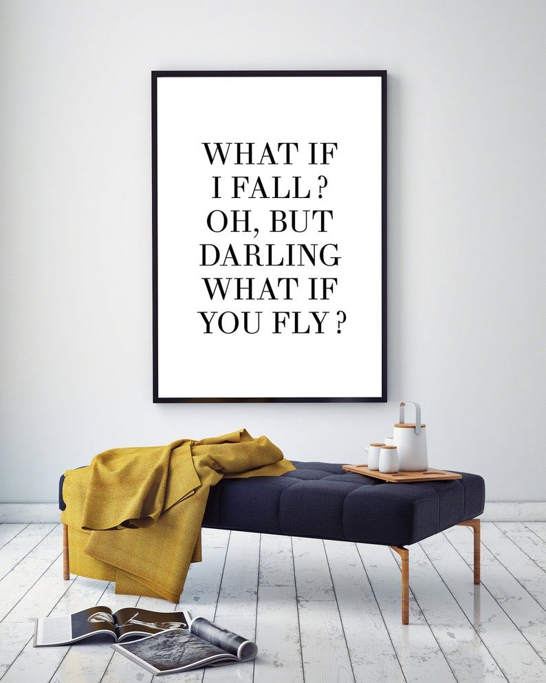 What If I Fall Oh but Darling What If You Fly Quote Poem Etsy UK