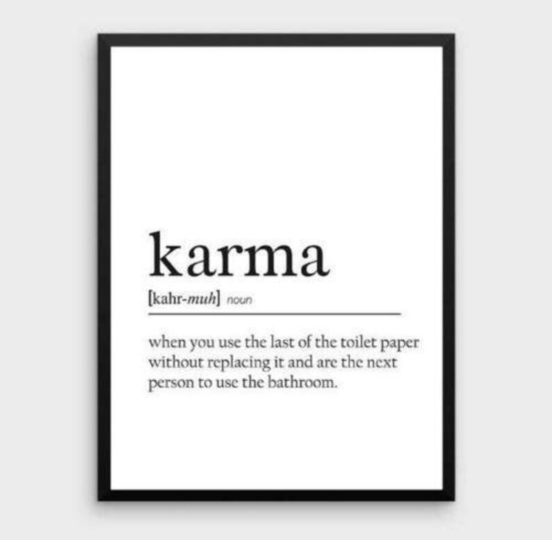 Karma Definition Badezimmer Toilette Typografie Zitat Druck | Etsy