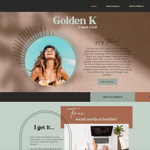 Wix Boho Natural Website Template - Coach Website Template - Wix Editor Website - Website Template - Female Entrepreneur image 1