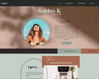 Wix Boho Natural Website Template - Coach Website Template - Wix Editor Website - Website Template - Female Entrepreneur
