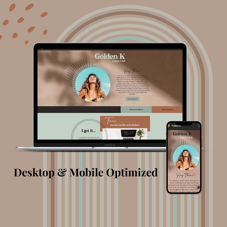 Wix Boho Natural Website Template - Coach Website Template - Wix Editor Website - Website Template - Female Entrepreneur image 3