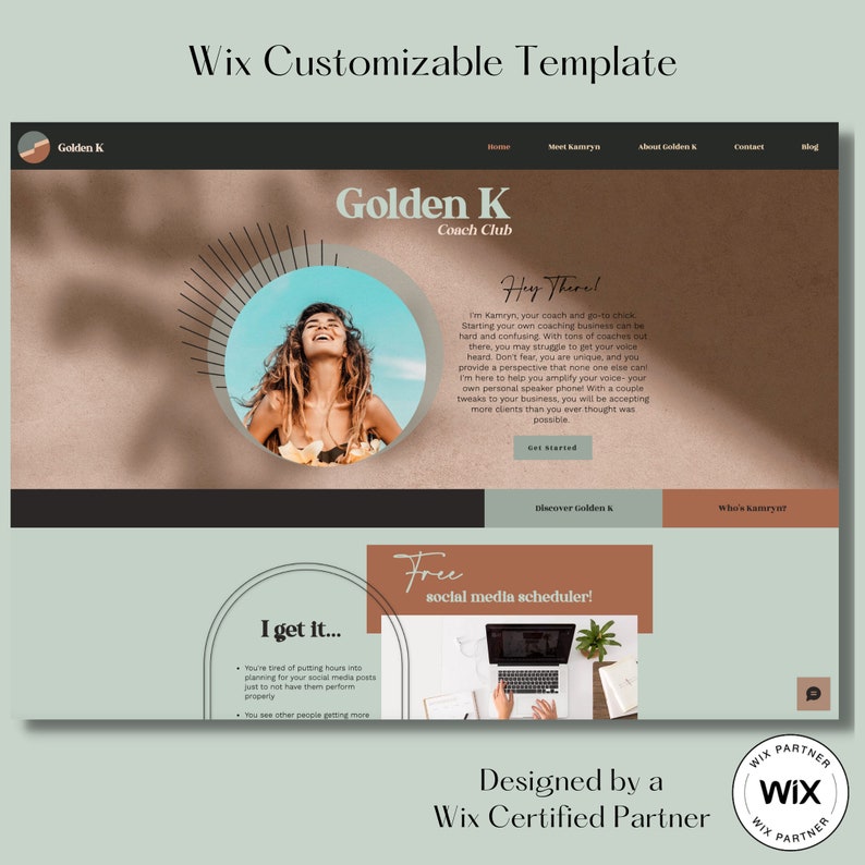 Wix Boho Natural Website Template - Coach Website Template - Wix Editor Website - Website Template - Female Entrepreneur image 9