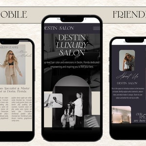 mobile friendly website for wix website template for hair stylist, hair salon.