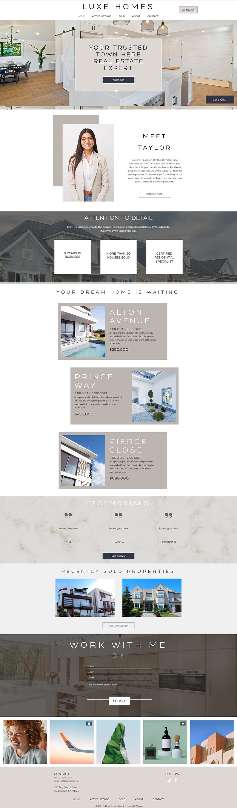 Wix Luxury Website Template - Real Estate Website Template - Wix ...