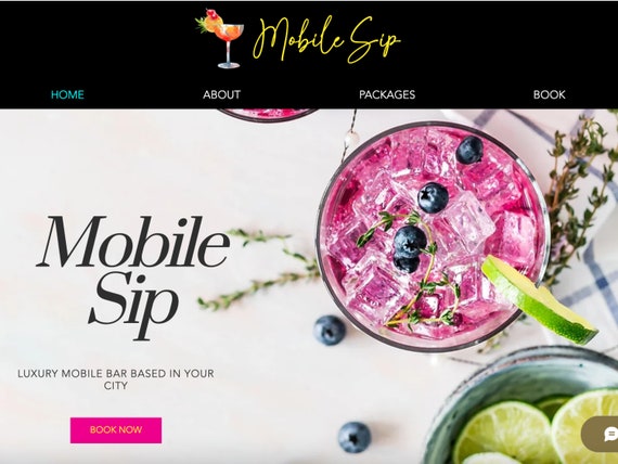 Mobile Bar Wix Website Template – Customizable Design - Wix Editor Template