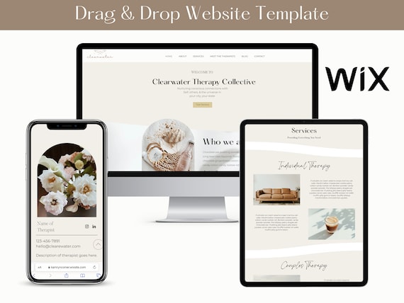 Wix Website Template – Therapist, Health Coach Website Design - Wix Editor Template