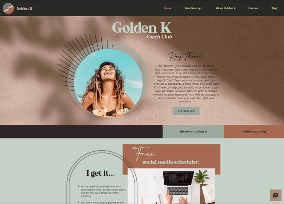 Wix Boho Natural Website Template - Coach Website Template - Wix Editor Website - Website Template - Female Entrepreneur