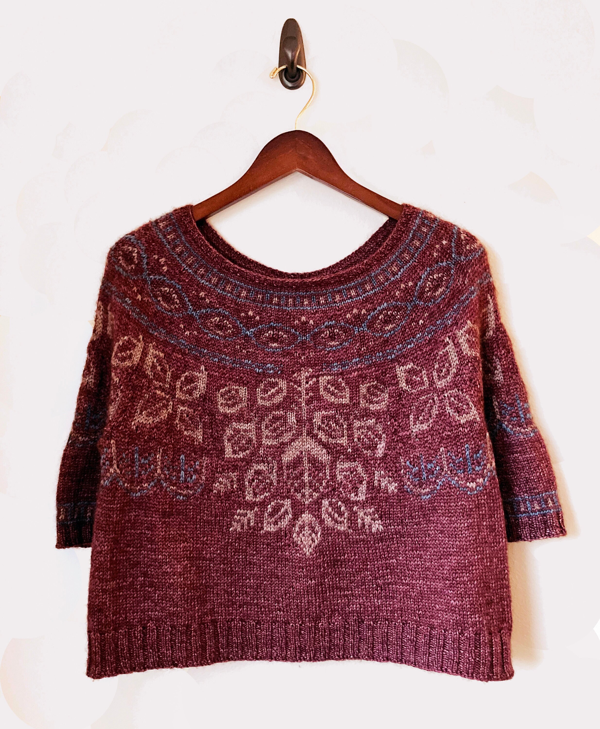 Knitting Pattern Canopy Colorwork Yoke Cropped Sweater PDF Etsy