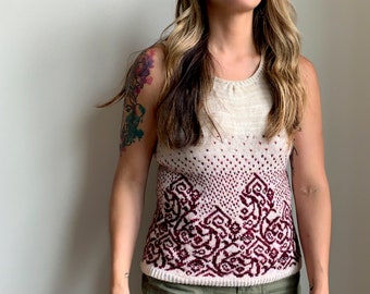 Knitting Pattern - Burgeoning colorwork tank top PDF download