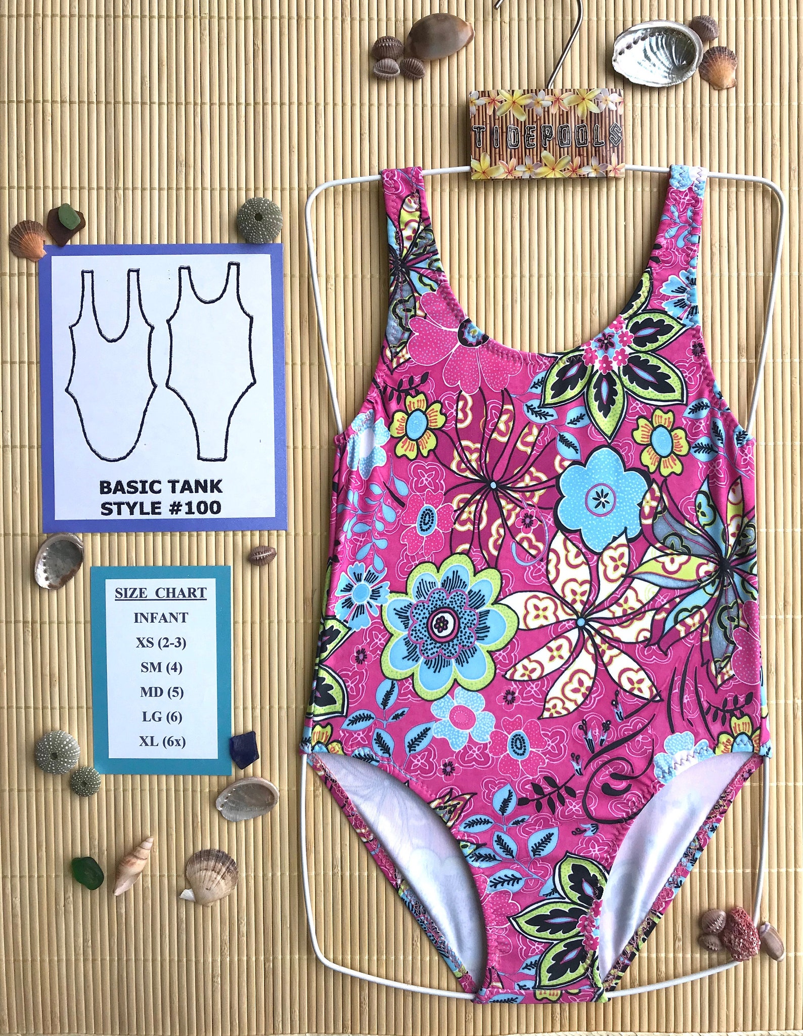 Tropical Print Girls One-piece Tank Swimsuit - Etsy