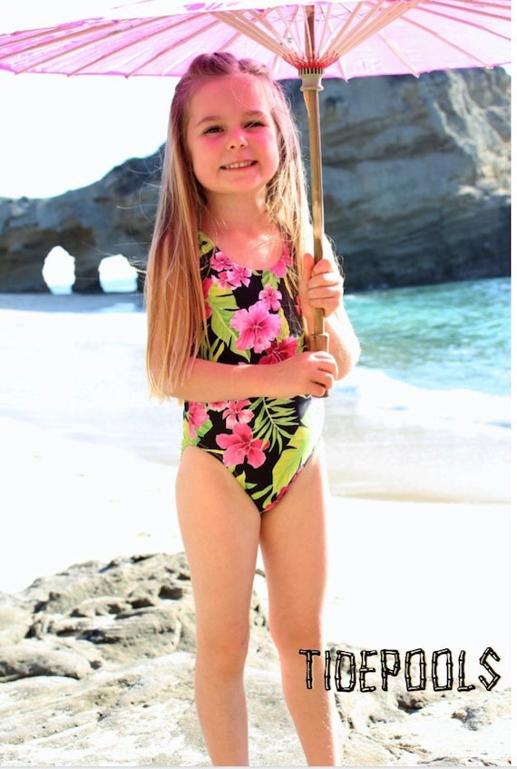 Patterned One-Piece Swimsuit for Girls