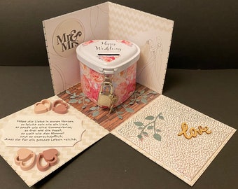 Explosionsbox Hochzeit, Geschenk Hochzeit, Geldgeschenk