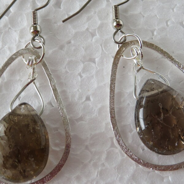 Smoky Topaz & Sterling Silver Earrings