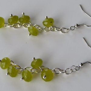 AAA Peridot & Silver Chain Earrings