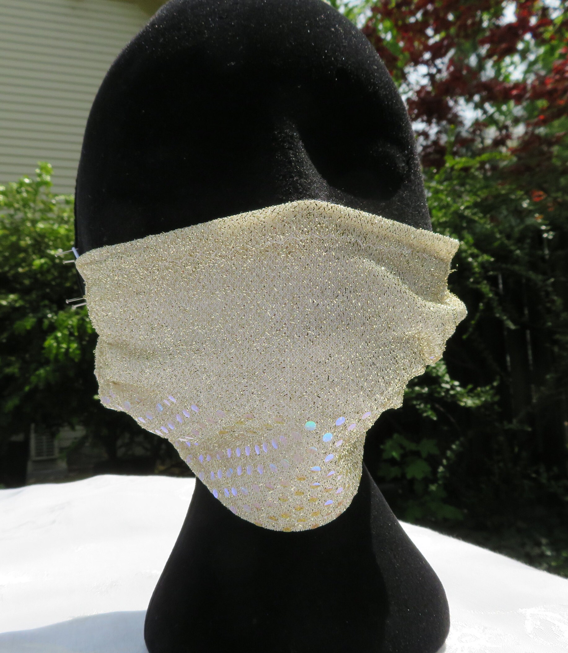 Golden Metallic Designer Face Mask Etsy