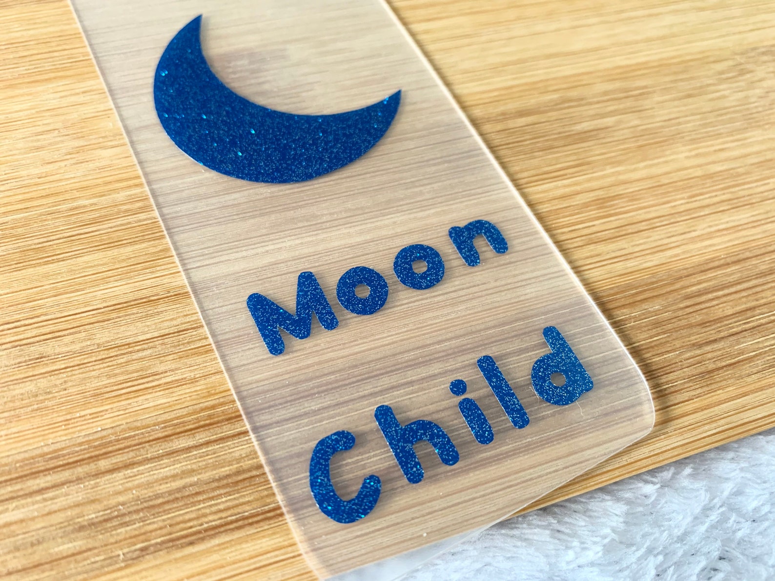 Moon Child Moon Bookmarks Translucent Bookmark Glitter Etsy