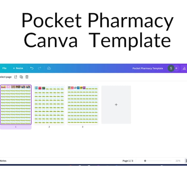 Ausdruckbare Canva-Vorlagenetiketten für Taschenapotheken