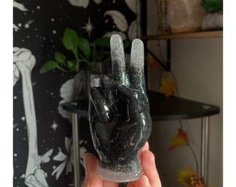 Custom Resin Peace Sign Sculpture, Hippie Decor, Ring Holder