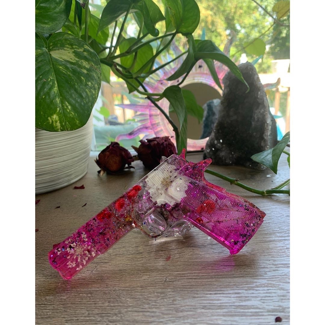 Flower Gun Resin Gun custom pistol room decor aesthetic Etsy
