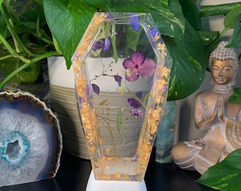 Epoxy Resin Coffin Dish: Handmade Jewelry Dish, Gothic Decor