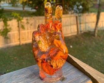 Custom Peace Sign Statue, Hippie Shelf Decor, Ring Holder, Retro, Desk decor