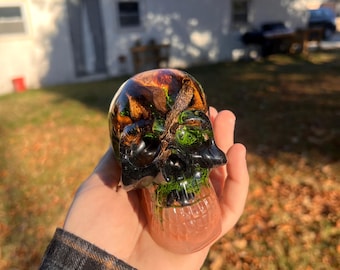 Mushroom Skull Statue