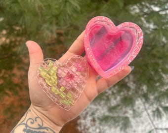 Custom Heart Jewelry Box, Trinket Dish, Girly Decor,  Aesthetic Room Decor, Vanity Decor, Personalized Gifts