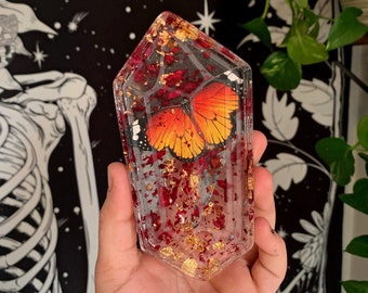 Crystal Resin Ring Dish: Butterfly Fairycore Decor