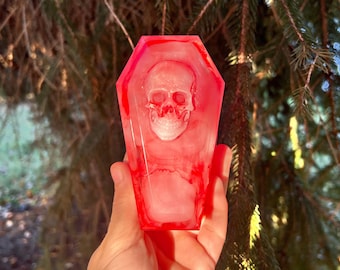 Custom Skull Coffin Box, Grunge Decor, Shelf Decor, Aesthetic Room Decor