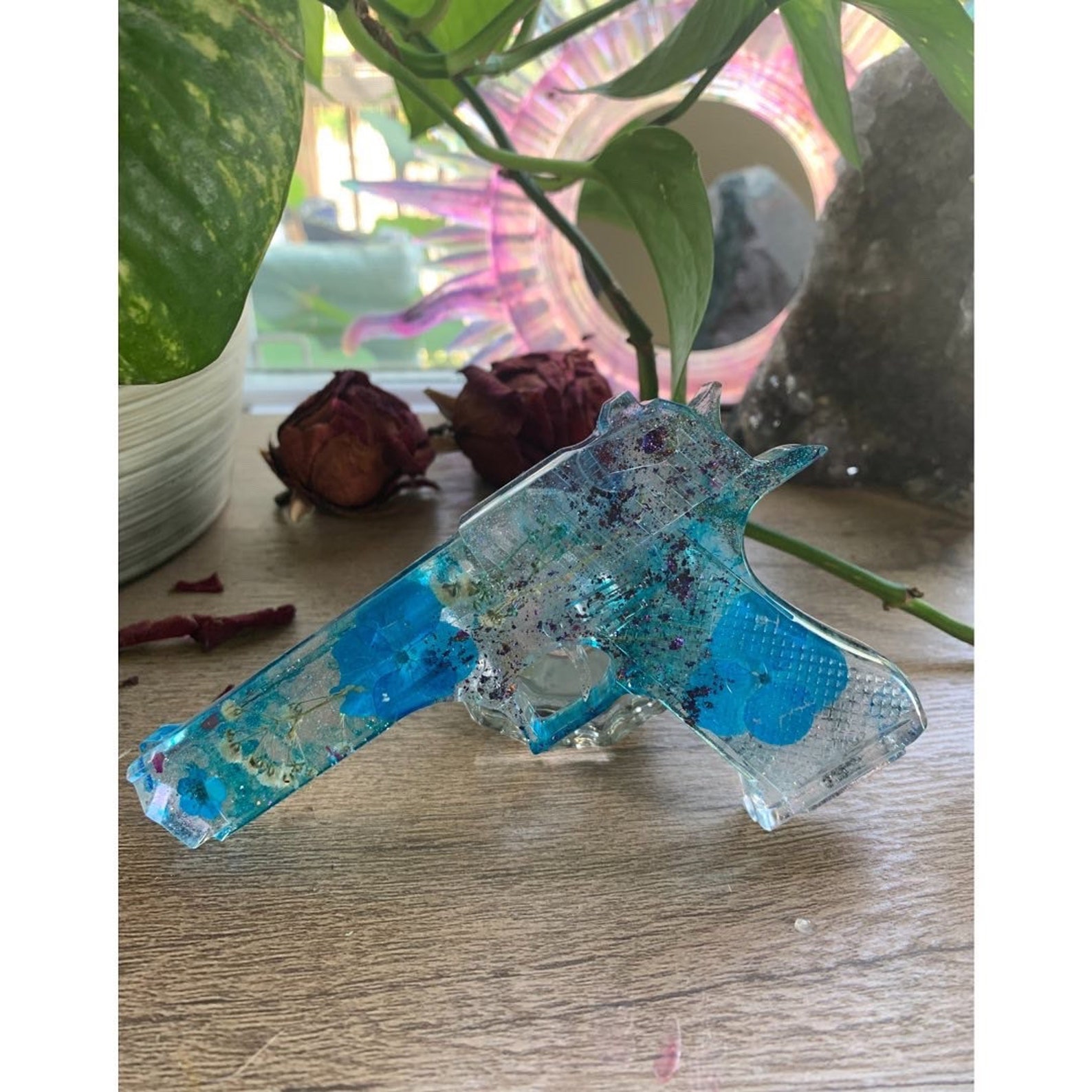 Flower Gun Resin Gun custom pistol room decor aesthetic Etsy