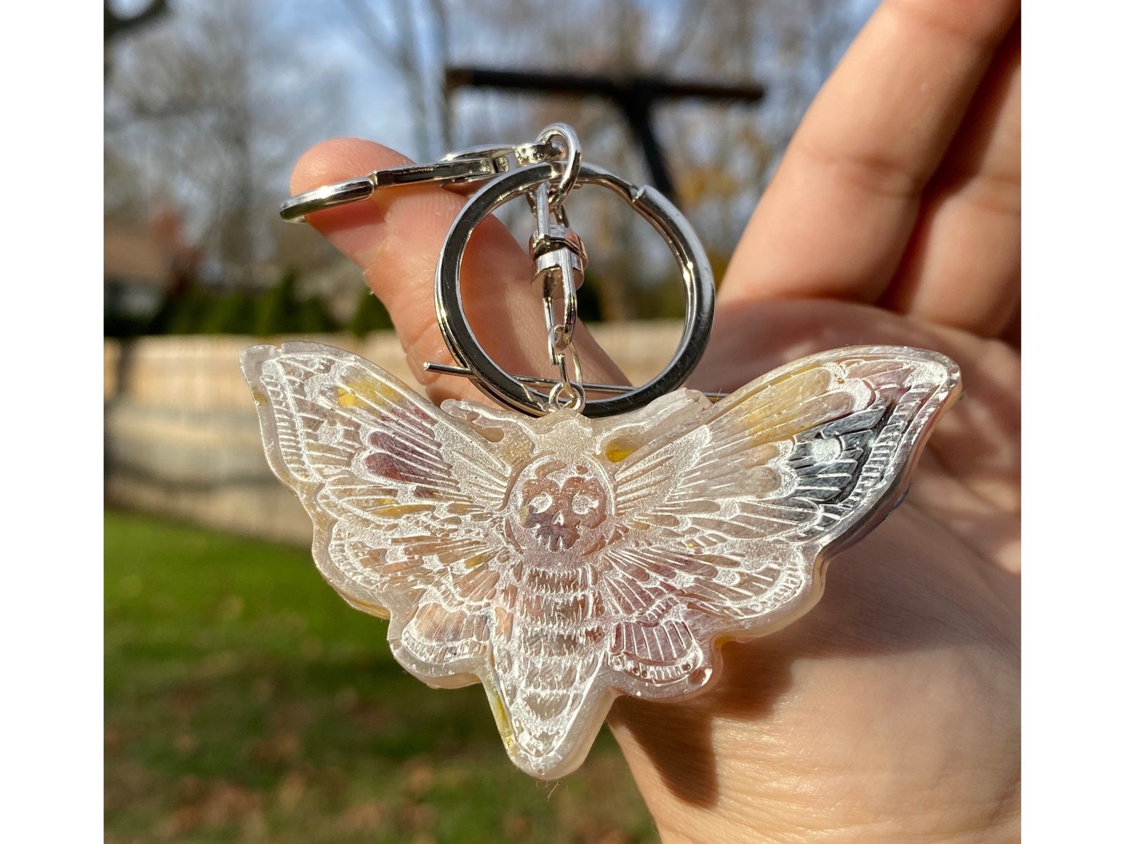 Death Moth Keychain Custom Keychain grunge accessories Etsy