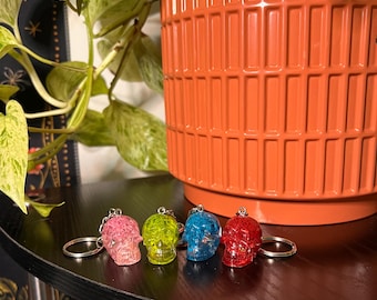 Custom Skull Keychain, Grunge Backpack Accessories, Aesthetic Keychains, Keyrings