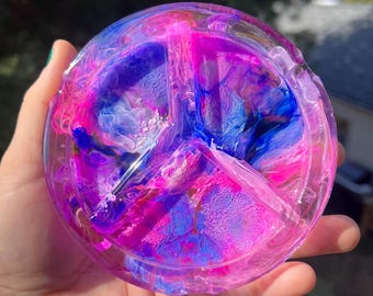 Custom Peace Sign Ashtray, Ring Dish, Hippie Room Decor, Personalized Ashtray, Trippy Decor, Aesthetic Room Decor