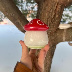 Mushroom Jar, Earthy Bedroom Decor, Nature Decor, Fairycore Aesthetic, Shelf Decor