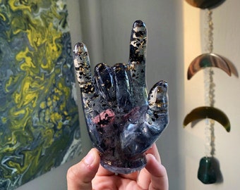 Custom Hand Statue, Edgy Room Decor, Cool Shelf decor, Personalized Gifts