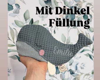 Almofada térmica personalizada/almofada de espelta com nome/presente de nascimento para os pais