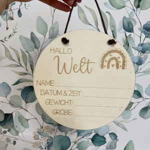 Blanko-Geburtsschild aus Holz zum Selbstbeschriften/Baby Willkommensschild/Personalisiertes Holzschild zur Geburt