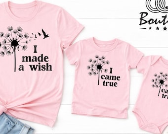 Mom and Baby Outfit, I Made a Wish Shirt, I Came True Onesie, Mommy and Me Shirt, New Mom Tee, Mothers Day Matching Shirt, Mom Daughter Tees
