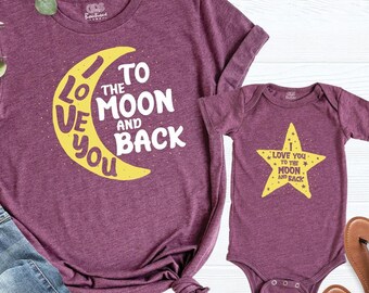 Mama and Mini Shirt, Love You to the Moon and Back Shirt, Matching Family Shirts, Mom and Me Outfits, Mommy Daughter Tee, Mothers Day Shirt