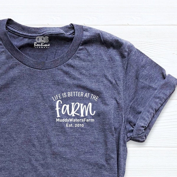 Farm Est Custom Shirt, Customizable Farm Name Est Shirt, Life Is Better On The Farm Tee, Farm Matching Family Shirt, Pocket Farmer Shirt