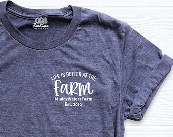 Farm Est Custom Shirt, Customizable Farm Name Est Shirt, Life Is Better On The Farm Tee, Farm Matching Family Shirt, Pocket Farmer Shirt