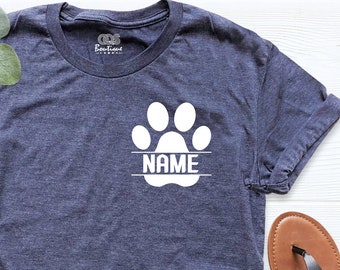 Custom Dog Name Shirts, Dog Paw Shirts, Dog Mom, Pocket Paw Shirt, Dog Lower, Custom Dog Mom Shirt, Vet Tech Shirt, Personalized Dog Shirt