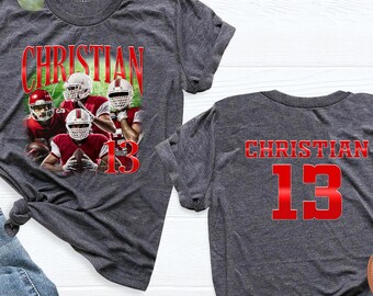 Custom Photo Bootleg Sport Shirt Photo Name Number Shirts Senior Bootleg Tshirts Basketball Soccer Football Face Tshirt Game Day Photo Shirt