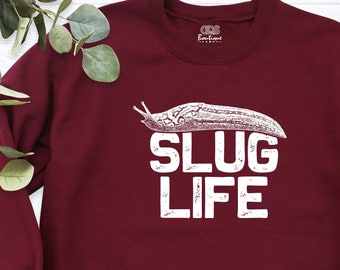Sudadera "Slug Life", linda camiseta de babosa sin caparazón, sudadera con capucha divertida sobre insectos, camiseta con juego de palabras, camiseta para amantes de los caracoles insectos, camiseta sarcástica