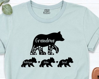 Grandma Bear Custom Shirt, Bears Grandma Shirt, Grandma Grandkids Name Shirt, Personalized Grandma Shirt, New Grandma Shirt,Mother's Day Tee