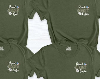 Proud Army Family Shirts, Matching Family Shirts, Army Shirt, Proud Army Shirt, Pocket Personalized Army Family Outfits, USA Army Gift Shirt