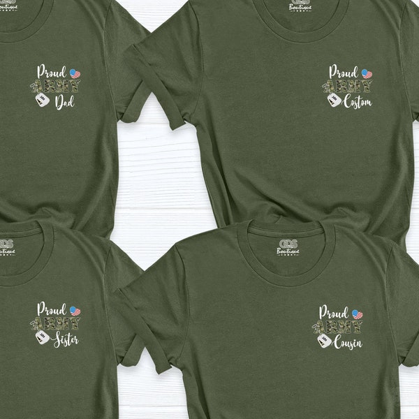 Proud Army Family Shirts, Matching Family Shirts, Army Shirt, Proud Army Shirt, Pocket Personalized Army Family Outfits, USA Army Gift Shirt